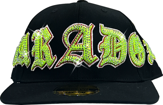 Paradox Old Varsity Rhinestone Fitted Hat Black
