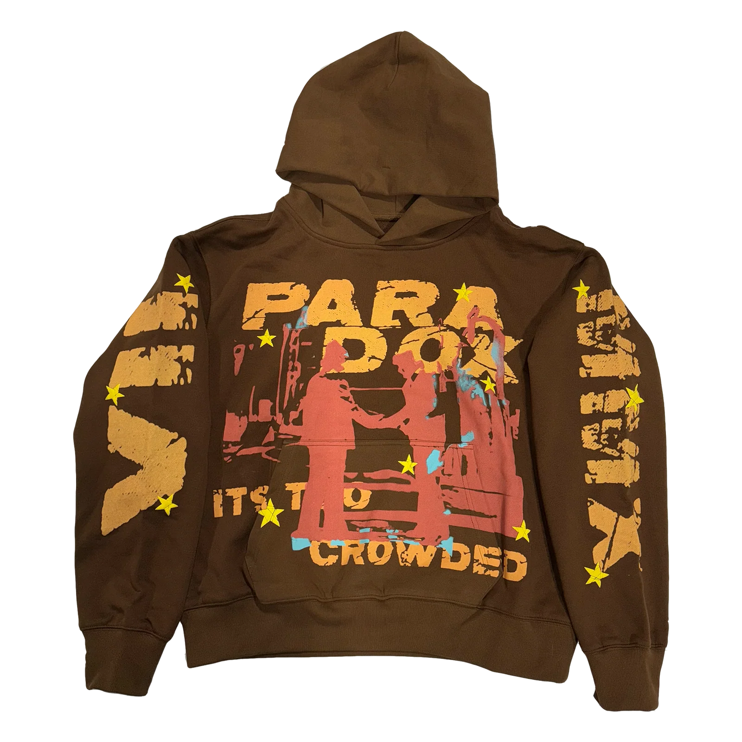 PARADOX IT'S TOO CROWDED ARC LOGO HOODY BROWN