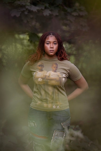 Jones White Gold Twins Olive Tee