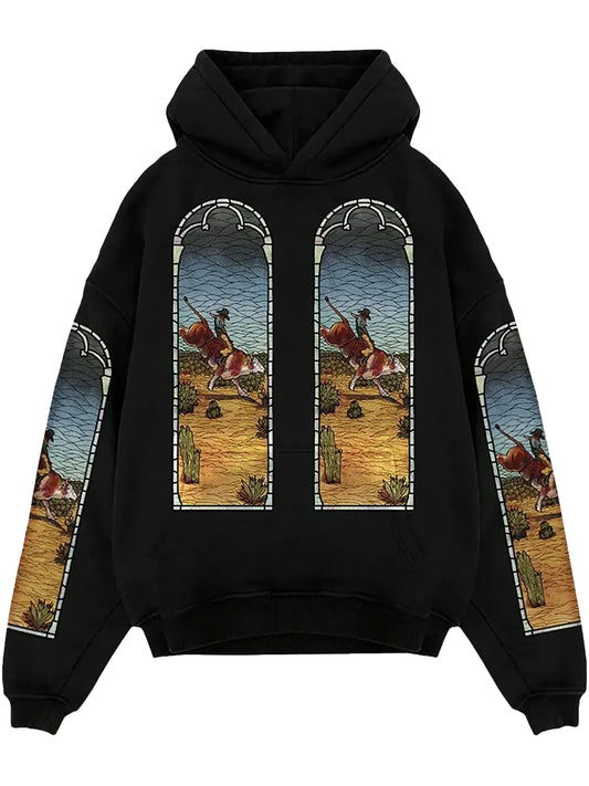 Who Decides War x EST Gee Stained Glass "BLACK" hoodie Medium