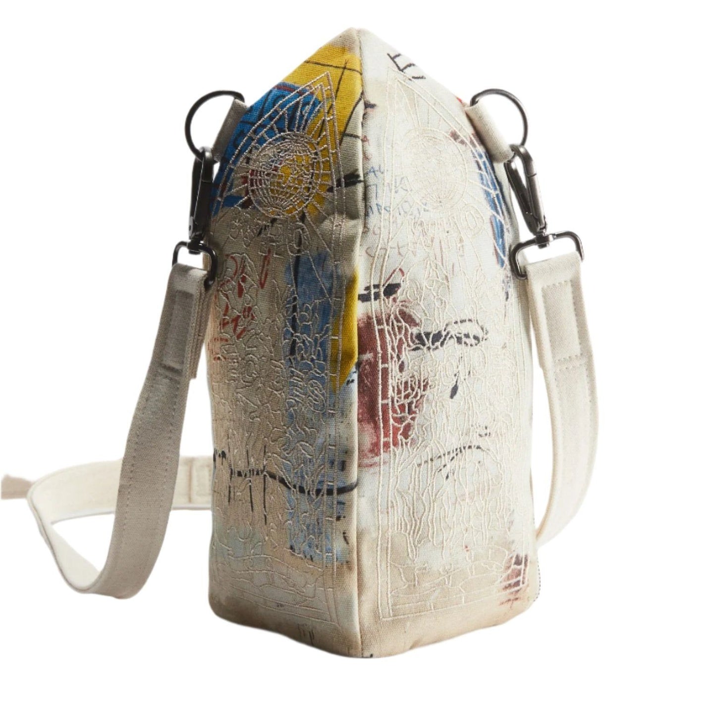 Who Decides War X Basquiat X H&M Canvas Bottle Bag White