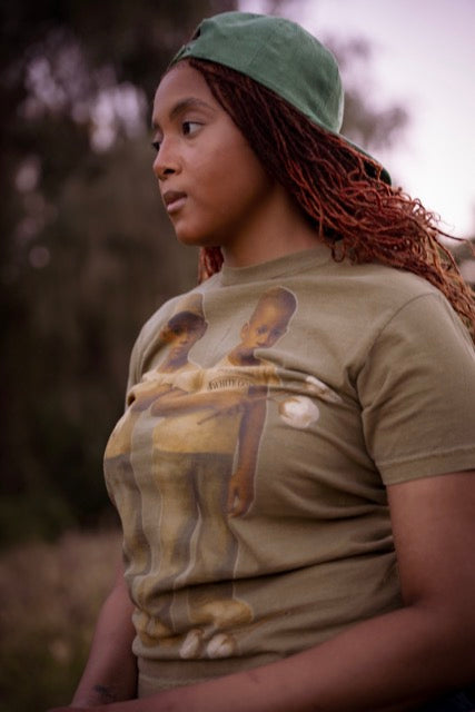 Jones White Gold Twins Olive Tee