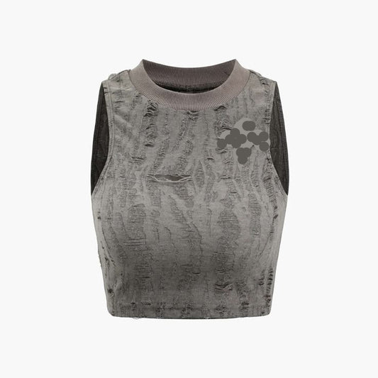 jone(s) Women Destroyed Tank Top Taupe