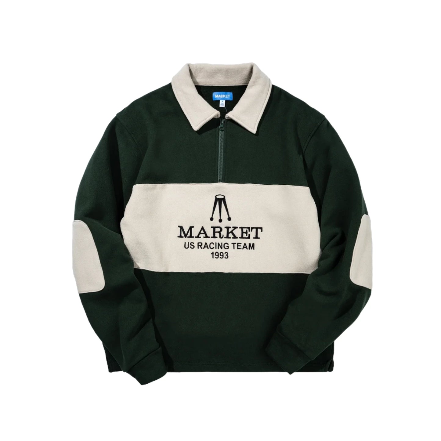 MARKET RELAX TEAM RACING RUGBY QUARTER ZIP RACING GREEN