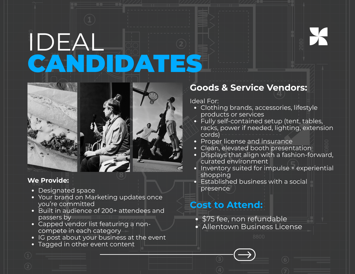 Blueprint Block Party Vendor Fee