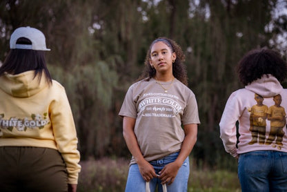 jone(s) White Gold Cotton Goods Pink Hoody