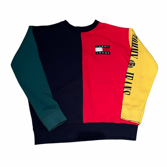Vintage Tommy Hilfiger Sweatshirt Multicolor Pullover Color Block Size Small Women's VGUC