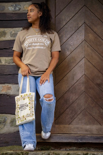 Jones White Gold Denim Goods Tee Taupe