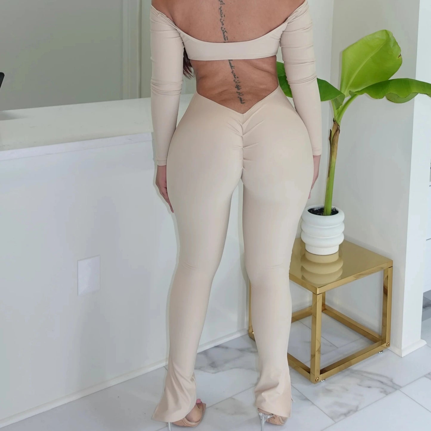 Cataleya Skin Eva Off Shoulder Jumpsuit Nude