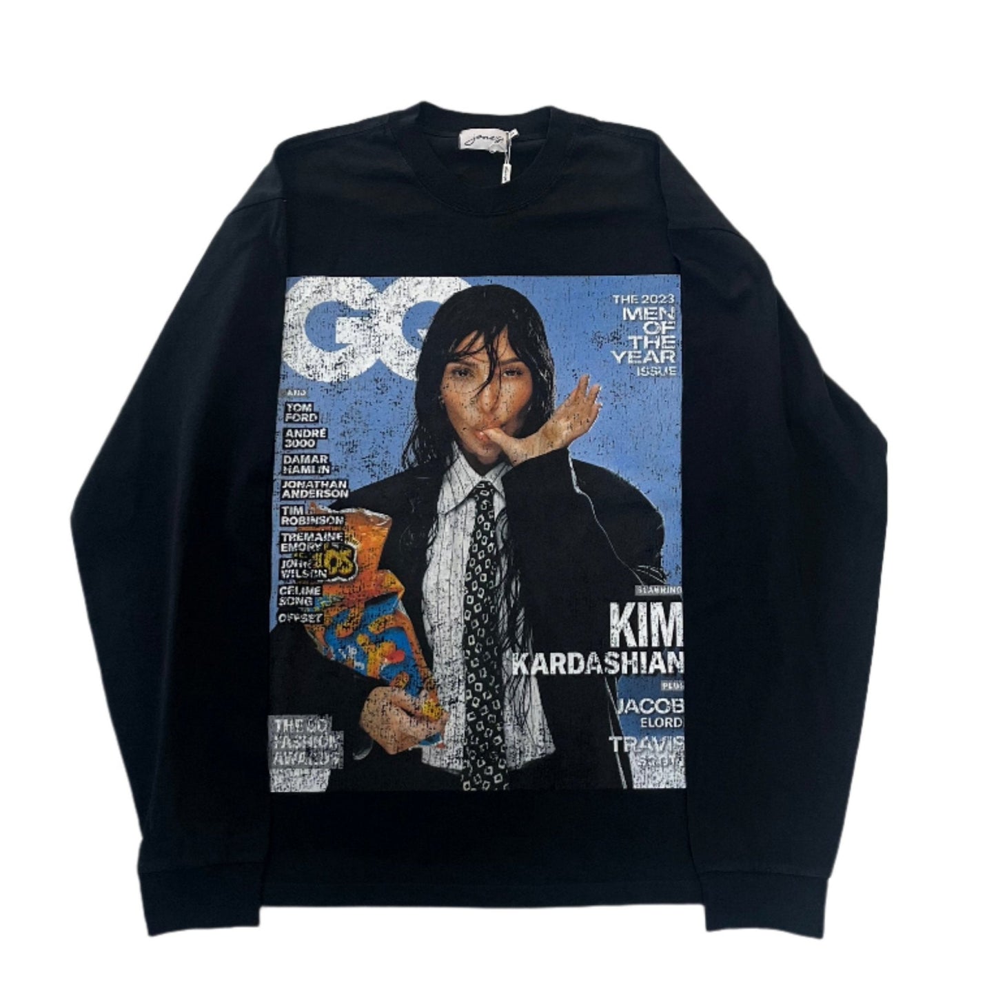 jone(s) Kim K GQ Boxy Faded Long Sleeve Tee Black