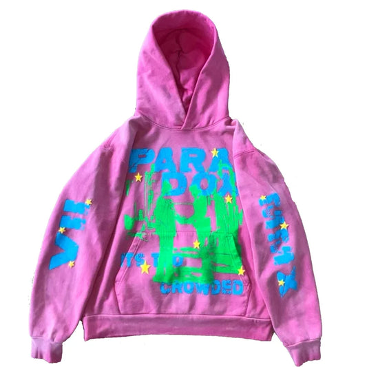 PARADOX IT'S TOO CROWDED ARC LOGO HOODY PINK