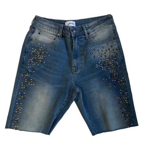 jone(s) Stacked Steel Studded Denim Short Blue