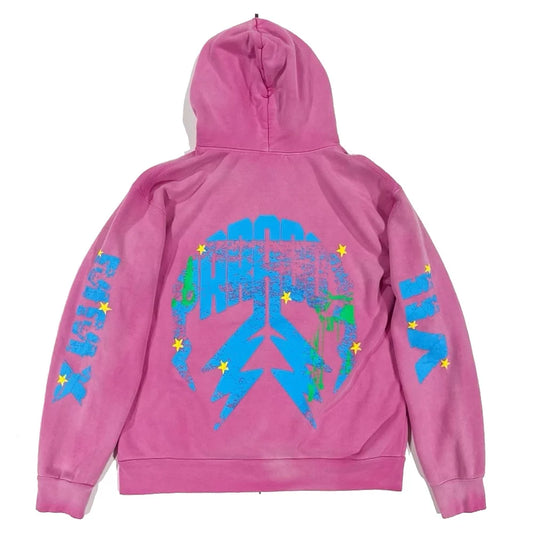 PARADOX IT'S TOO CROWDED ARC LOGO HOODY PINK