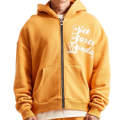 DIET STARTS MONDAY Star Full Zip Sweatshirt Yellow