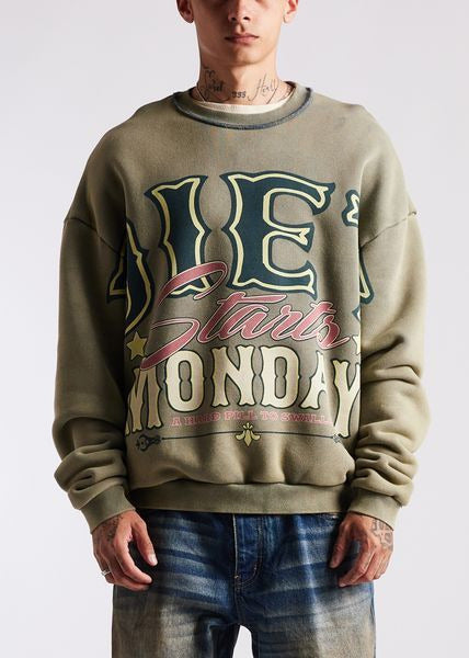 DIET STARTS MONDAY Jumbo Crewneck Sweatshirt
