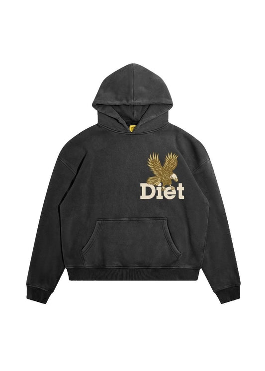 DIET STARTS MONDAY Winged Eagle Hoodie Vintage Black