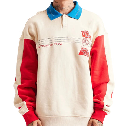 DIET STARTS MONDAY Champion Sport Pullover Antique White & Red