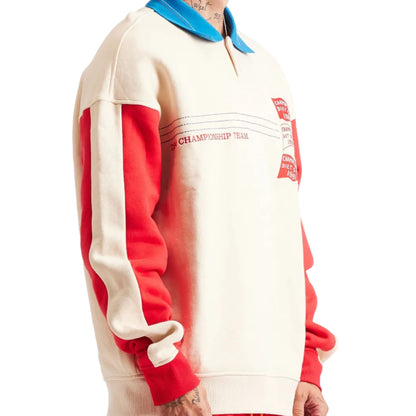 DIET STARTS MONDAY Champion Sport Pullover Antique White & Red