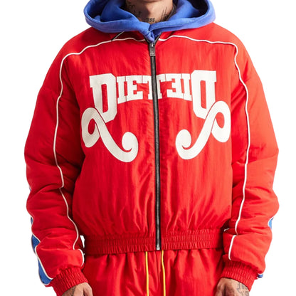 DIET STARTS MONDAY Reverso Zip Nylon Jacket Red