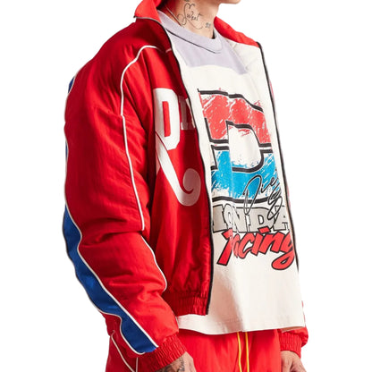 DIET STARTS MONDAY Reverso Zip Nylon Jacket Red