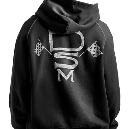 DIET STARTS MONDAY Contrast Stitch Hoodie Vintage Black
