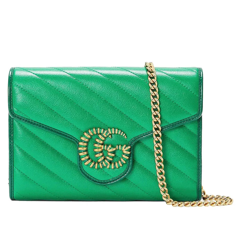 Vintage Gucci GG Marmont Matelasse Mini Bag Green EUC