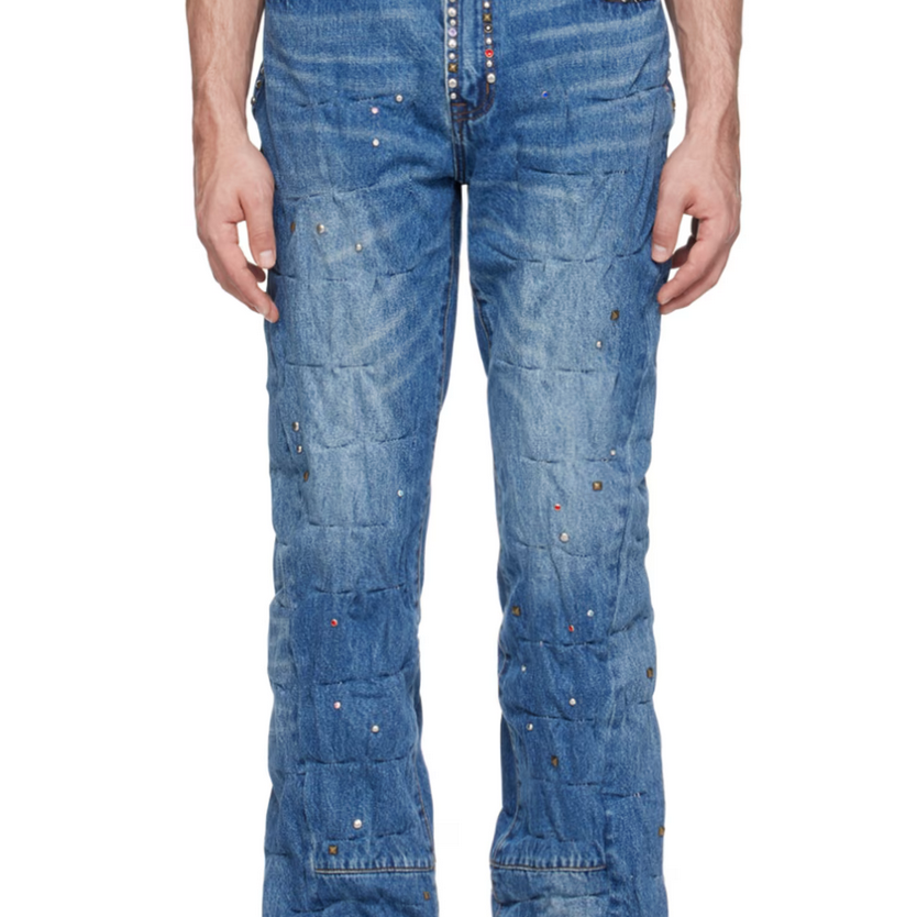 Who Decides War Blue Studded Jeans