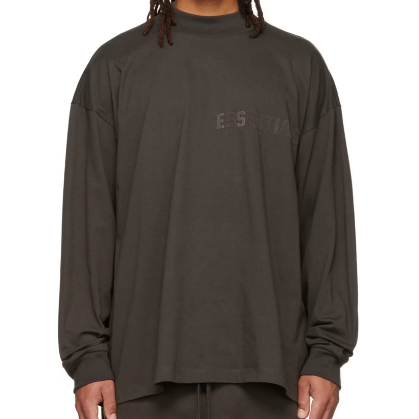 Fear of God ESSENTIALS Gray Flocked Long Sleeve T-Shirt