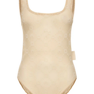 MARINE SERRE Monogram mesh flock bodysuit