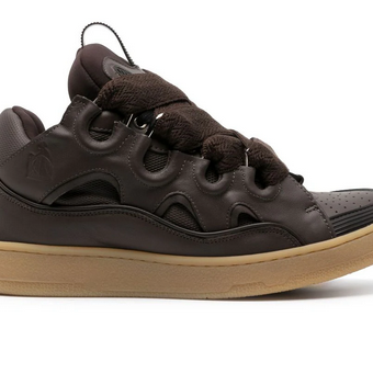 Lanvin Curb leather sneakers Ebony