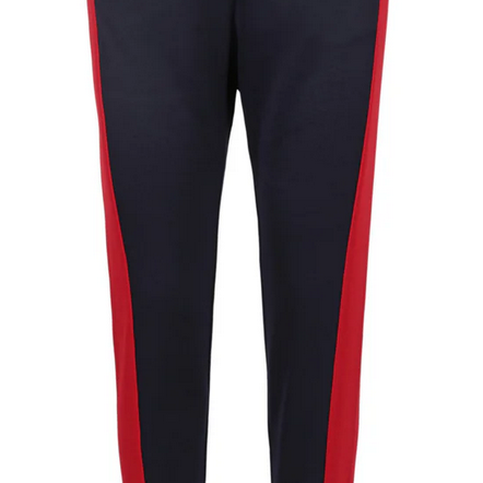 Gucci Pants-By Alessandro Michele-Blue, Red & White-Slit Pockets-Elasticized Waist