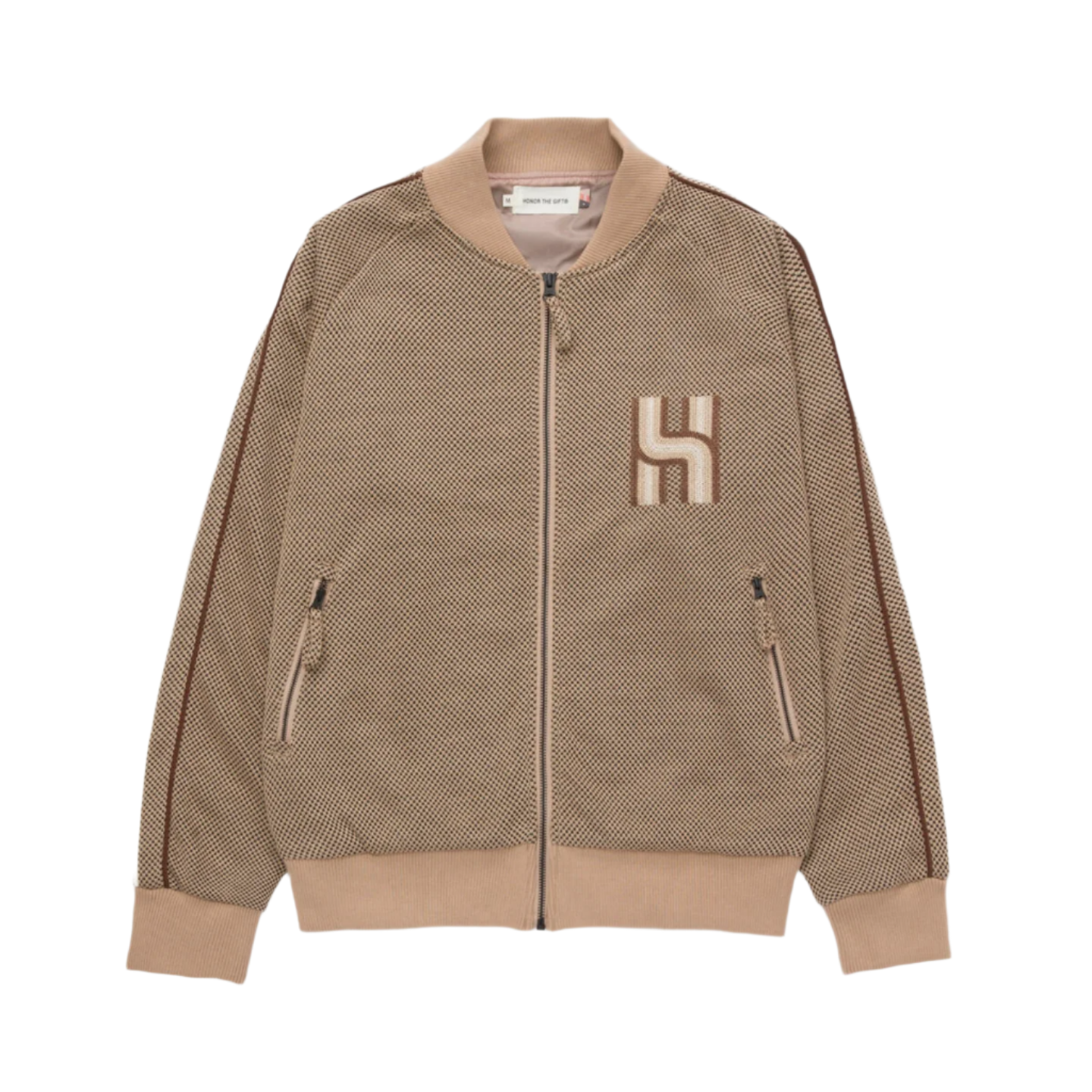 HONOR THE GIFT NOVELTY KNIT TRACK JACKET Brown