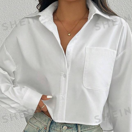 jone(s) Women's Long Sleeve Button-Down Oversized Shirt
