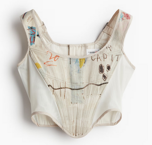 Vintage Who Decides War X Basquiat X H&M Denim Corset