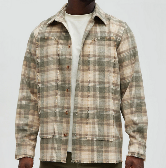 jone(s) Frayed Flannel Natural / Army