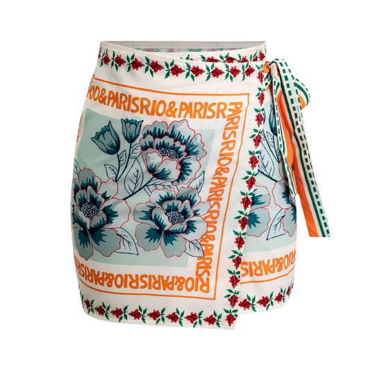 jone(s) Women Almalfi Print Wrap Knot Skirt