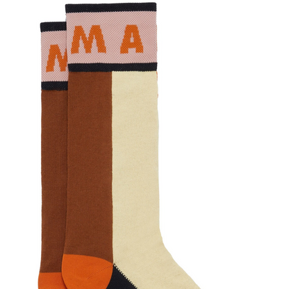 Marni Logo Socks Dust Apricot One Size