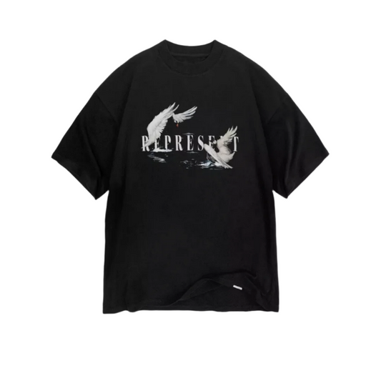 REPRESENT Swan printed cotton t-shirt