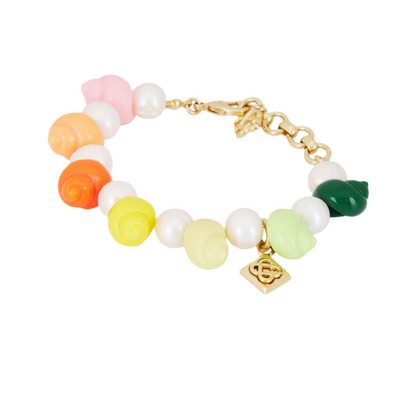 Casablanca Gold & Multicolor Shell & Pearl Bracelet