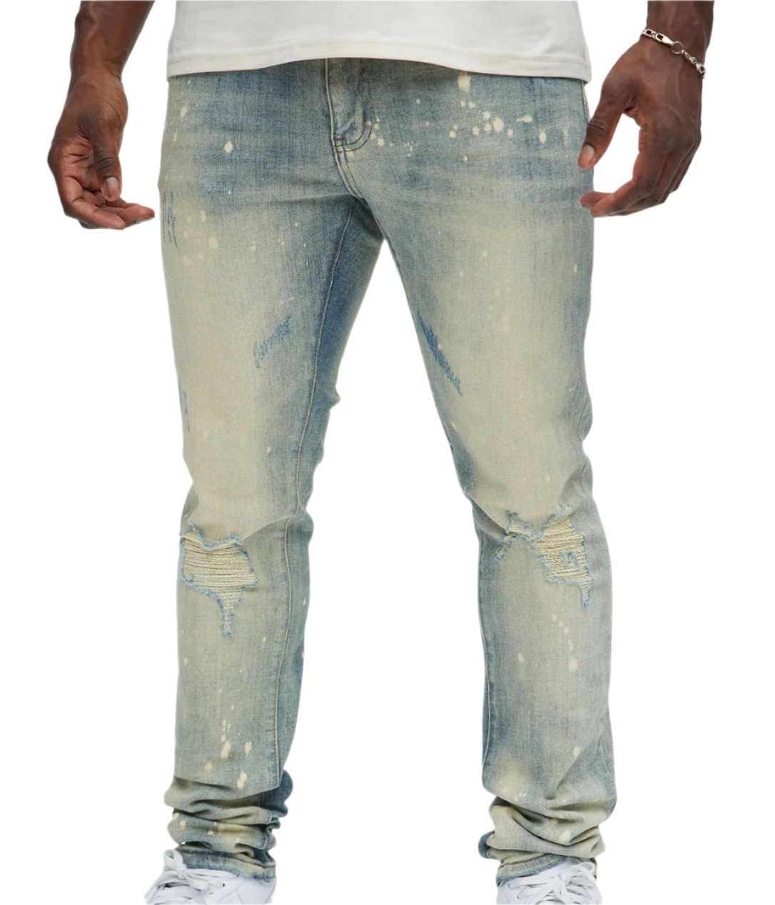 jone(s) Ask About Me Ripped Jean Skinny - Medium Wash