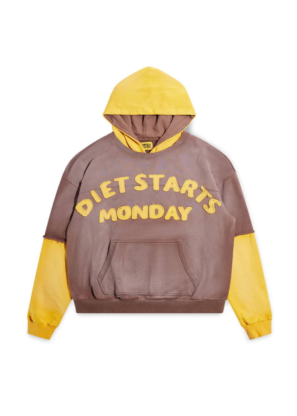 Diet Starts Monday French Terry Double Layer Hoody Brown