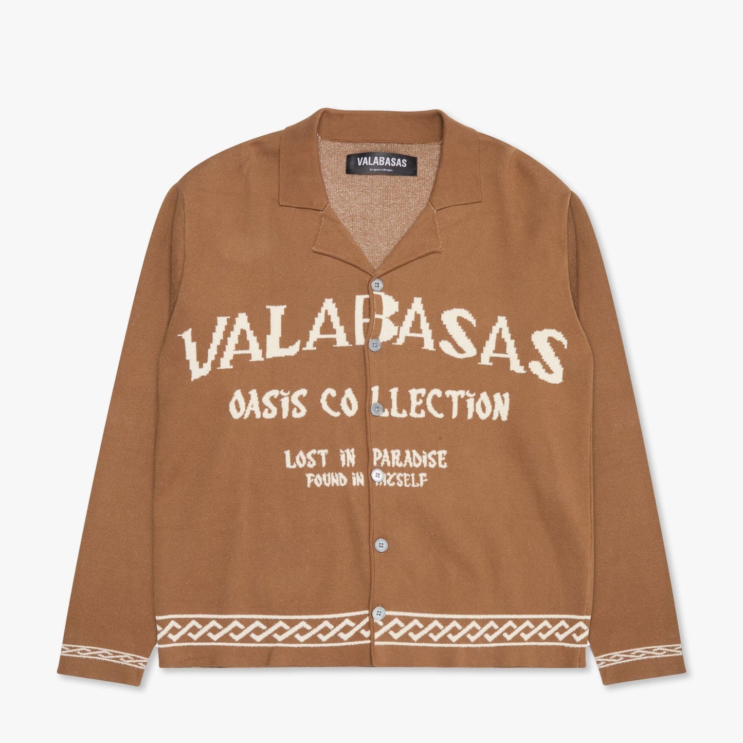 Valabasas "Lost In" Brown Stacked Pants & Button Down Set