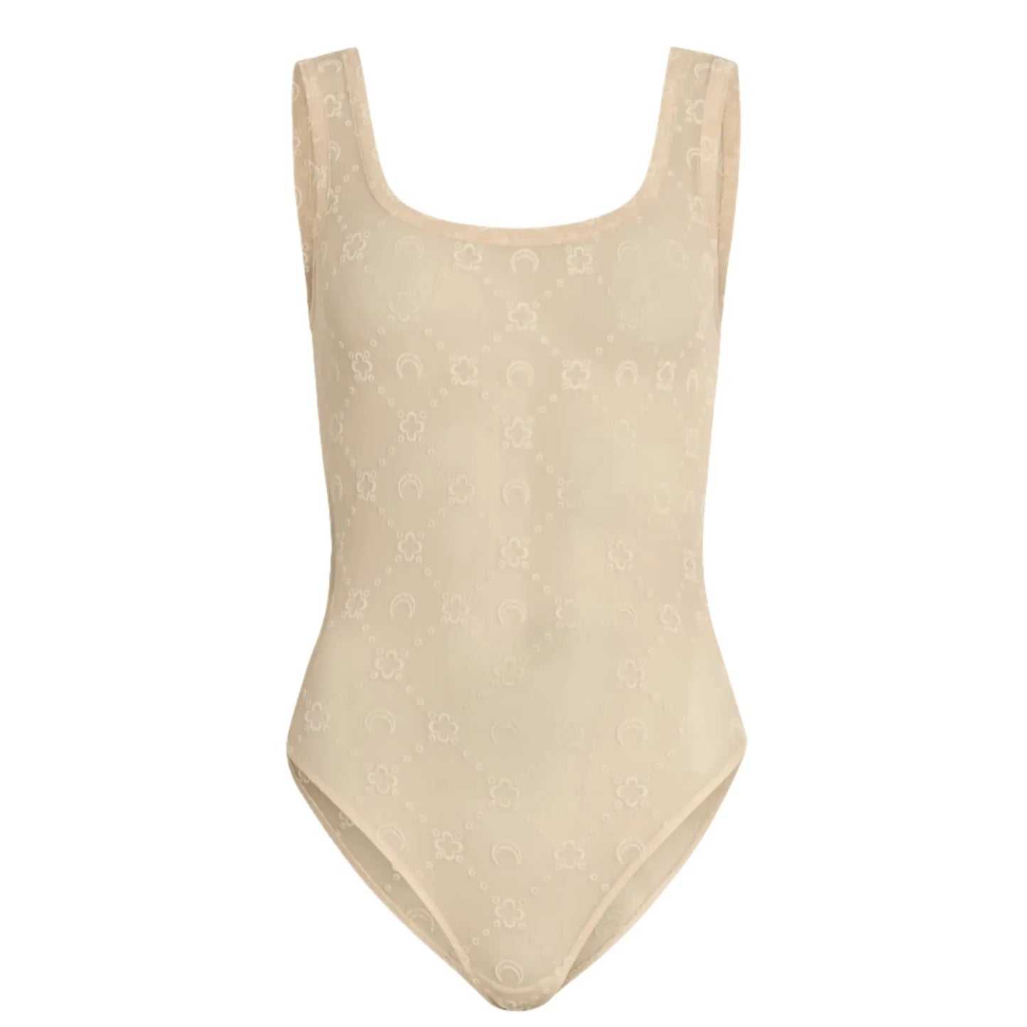 MARINE SERRE Monogram mesh flock bodysuit