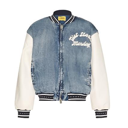 Diet Starts Monday Denim Bomber Blue