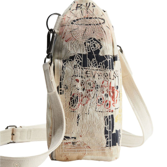 Who Decides War X Basquiat X H&M Canvas Bottle Bag White