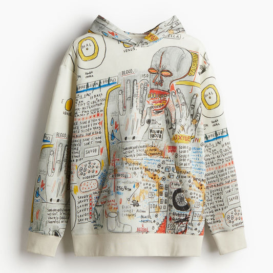 Who Decides War X Basquiat X H&M Relaxed Fit Cotton Hoodie White Large